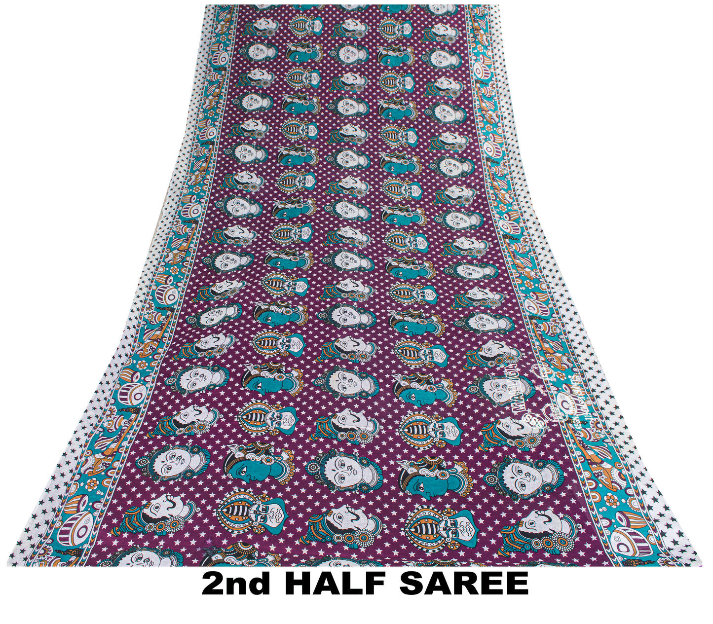 Sanskriti Vintage Saree Violet Pure Cotton Handmade Shrihasti Kalamkari 6+YDSari