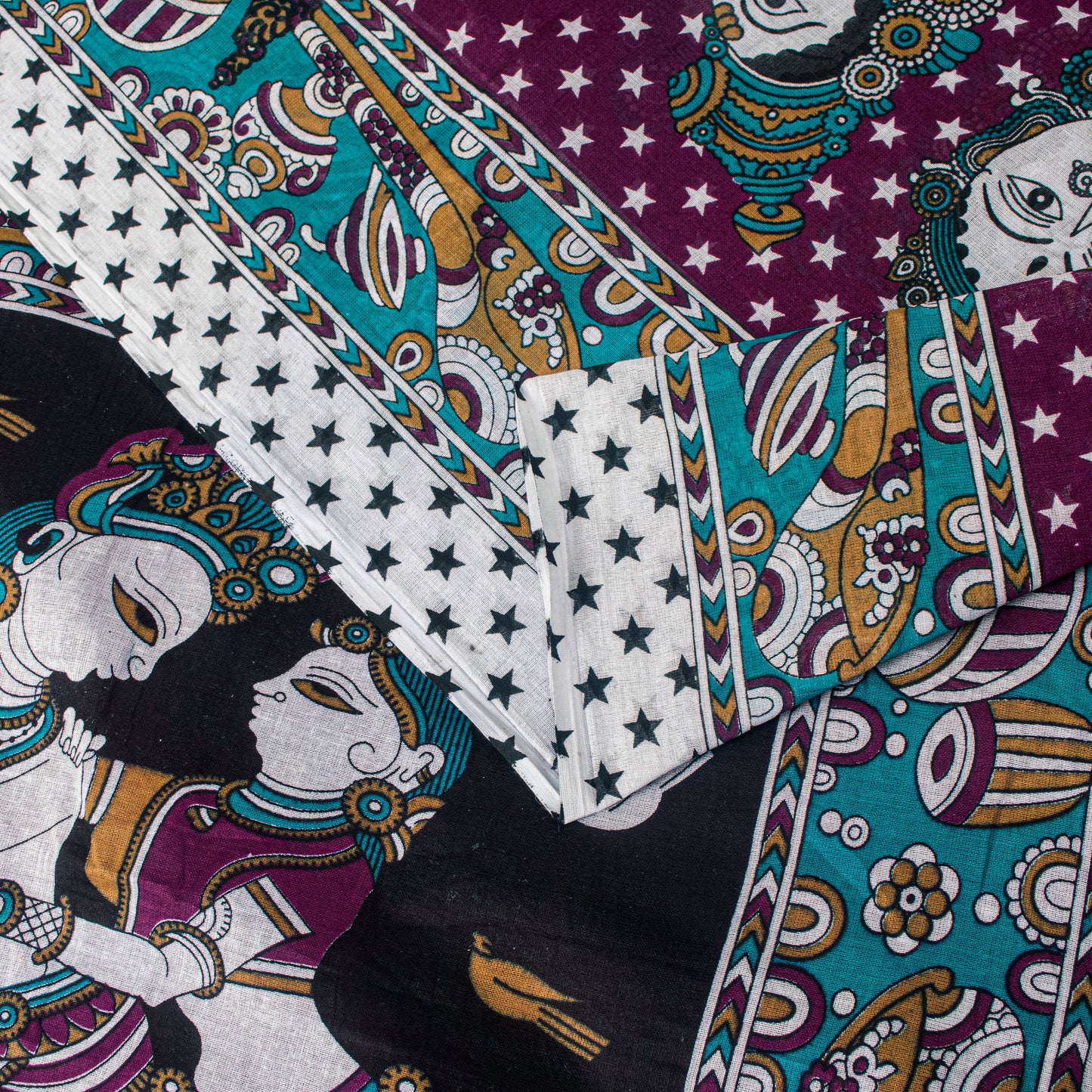 Sanskriti Vintage Saree Violet Pure Cotton Handmade Shrihasti Kalamkari 6+YDSari