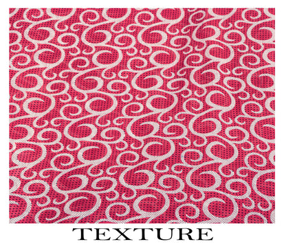 Sanskriti Vintage Saree Pink Pure Cotton Spiral Printed Sari 5+YD Craft Fabric