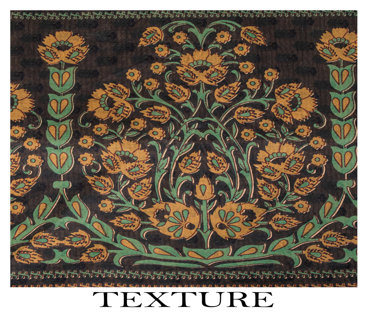 Sanskriti Vintage Saree Cream Pure Cotton Kalamkari Floral Print Sari 5YD Fabric