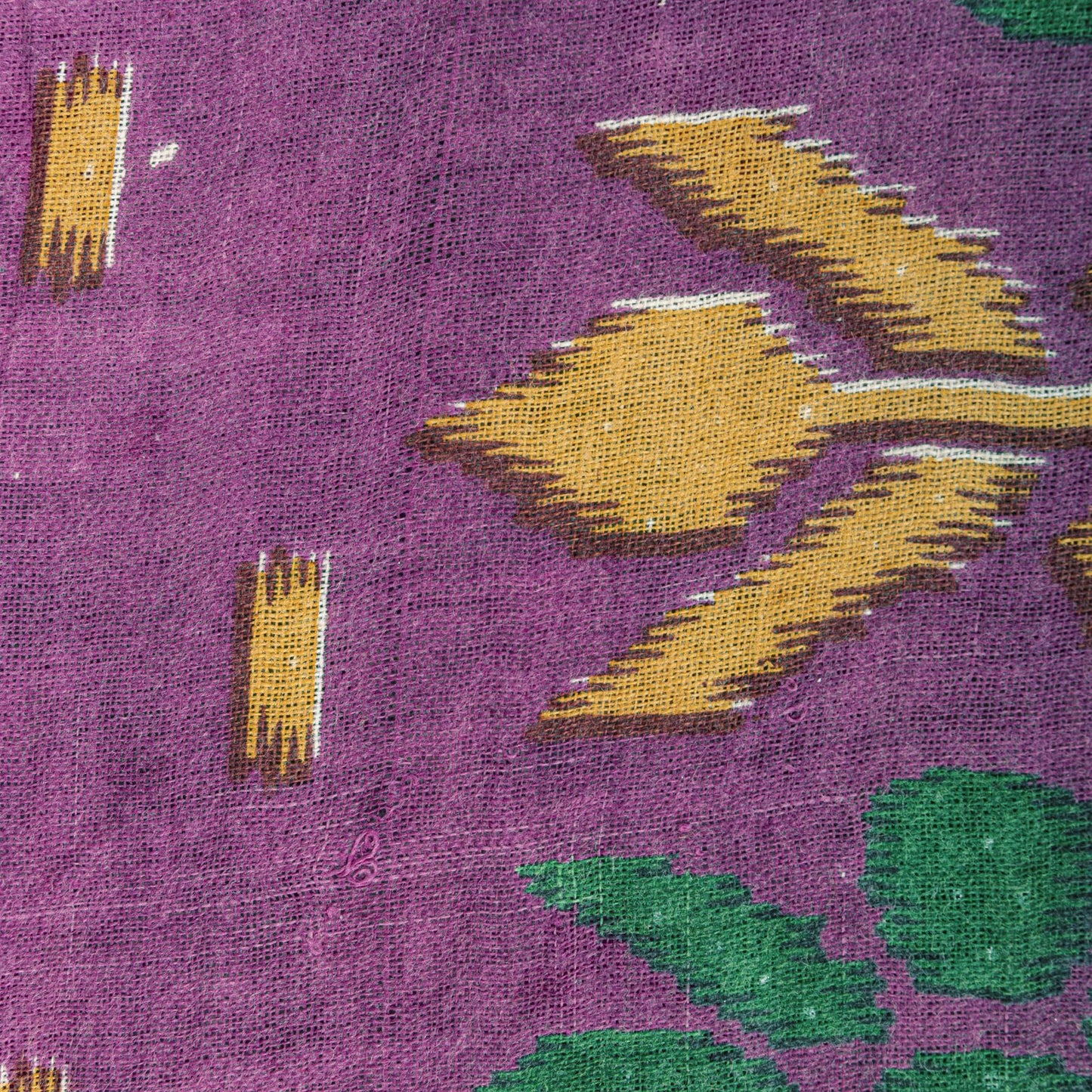 Sanskriti Vintage Saree Gray-Purple Pure Cotton Patola Ikat Printed Sari Fabric
