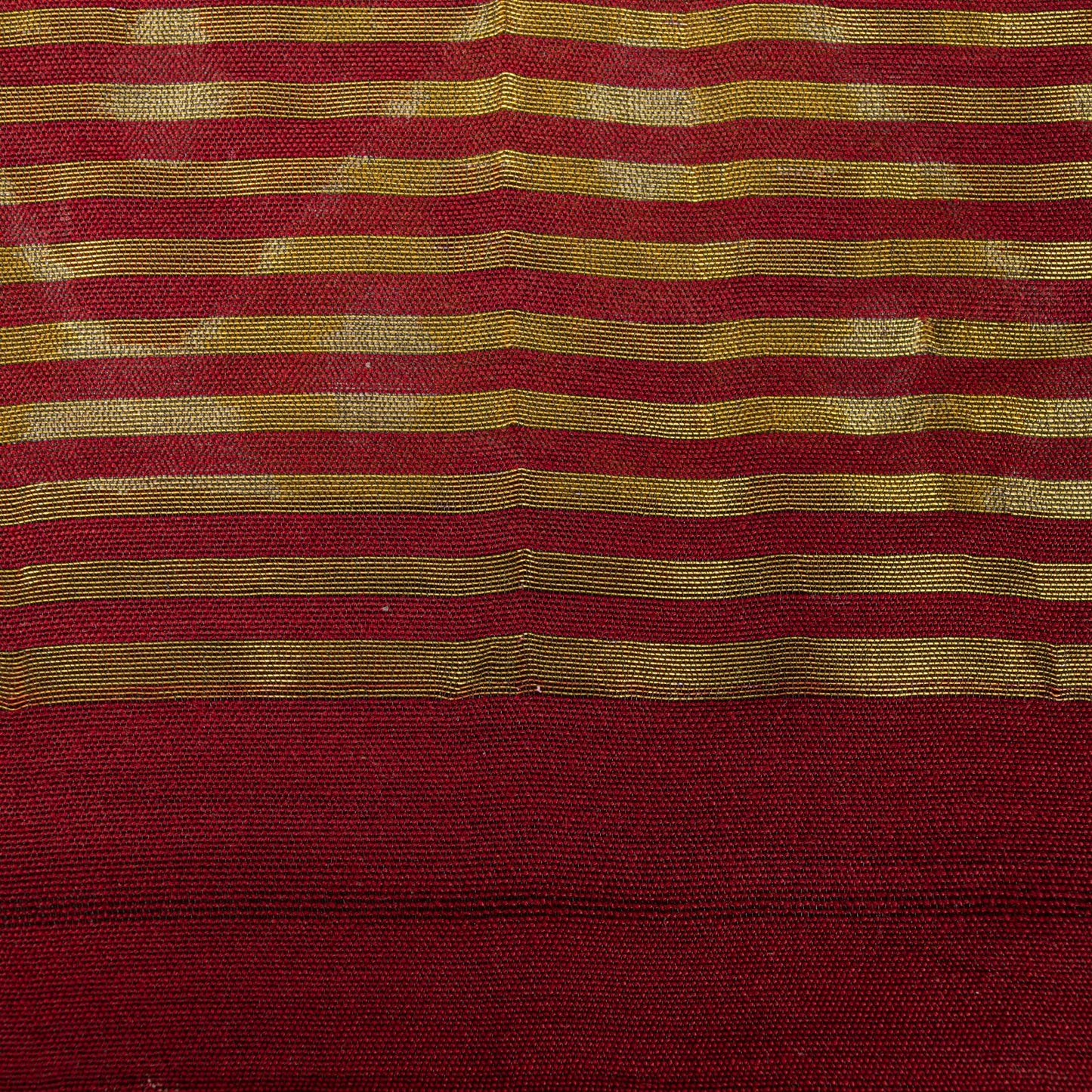 Sanskriti Vintage Saree Red Blend Cotton Geometric Ikat Print-Woven Sari Fabric
