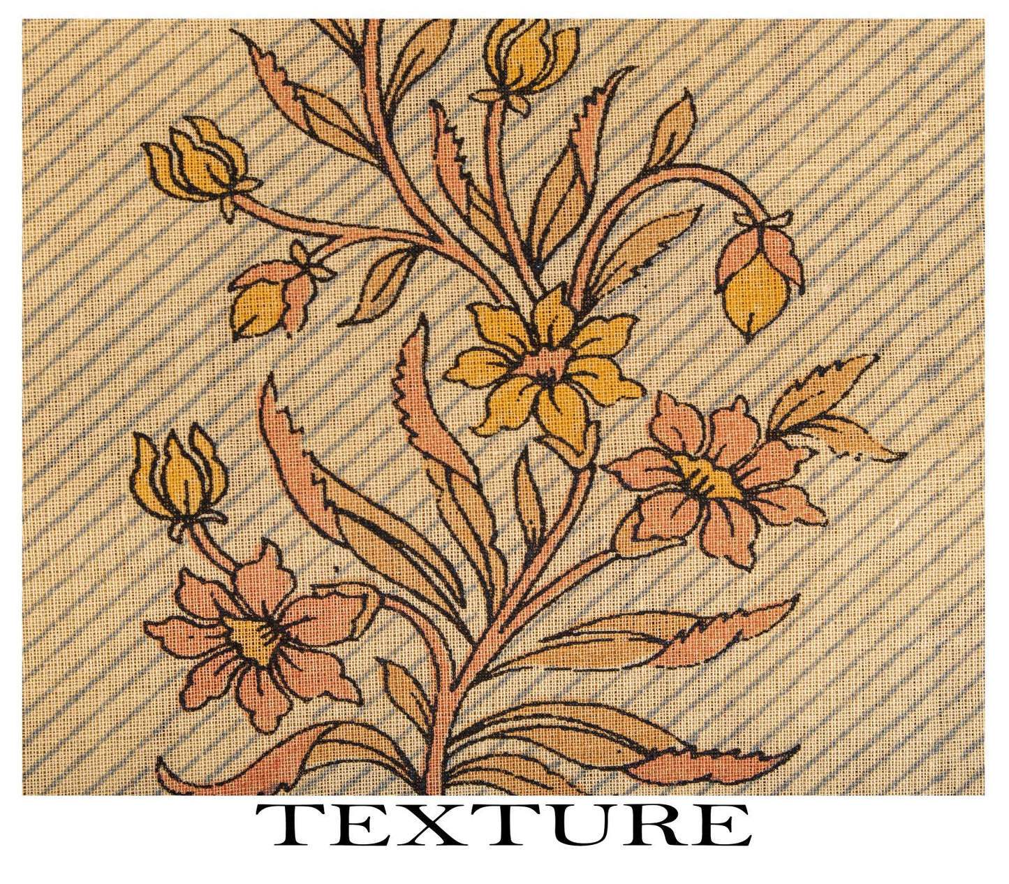 Sanskriti Vintage Saree Beige Pure Cotton Floral Printed Sari Fabric 5.5+Yard