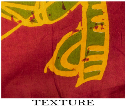 Sanskriti Vintage Saree Yellow Pure Cotton Abstract Batik Work Sari Craft Fabric