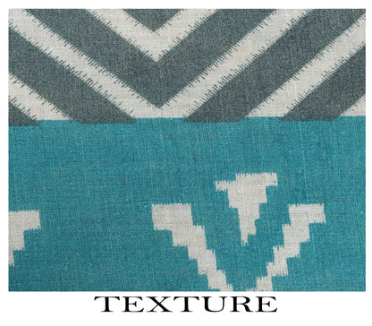 Sanskriti Vintage Saree Gray-Blue Pure Cotton Patola Print Style Sari 5YD Fabric