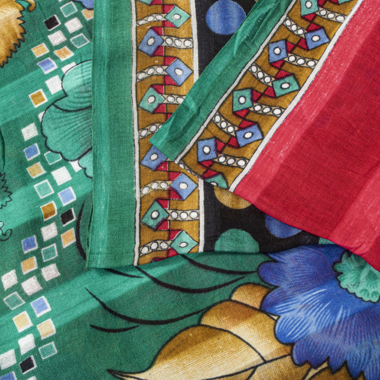 Sanskriti Vintage Saree Pink Pure Cotton Digital Printed Sari 5+YD Craft Fabric