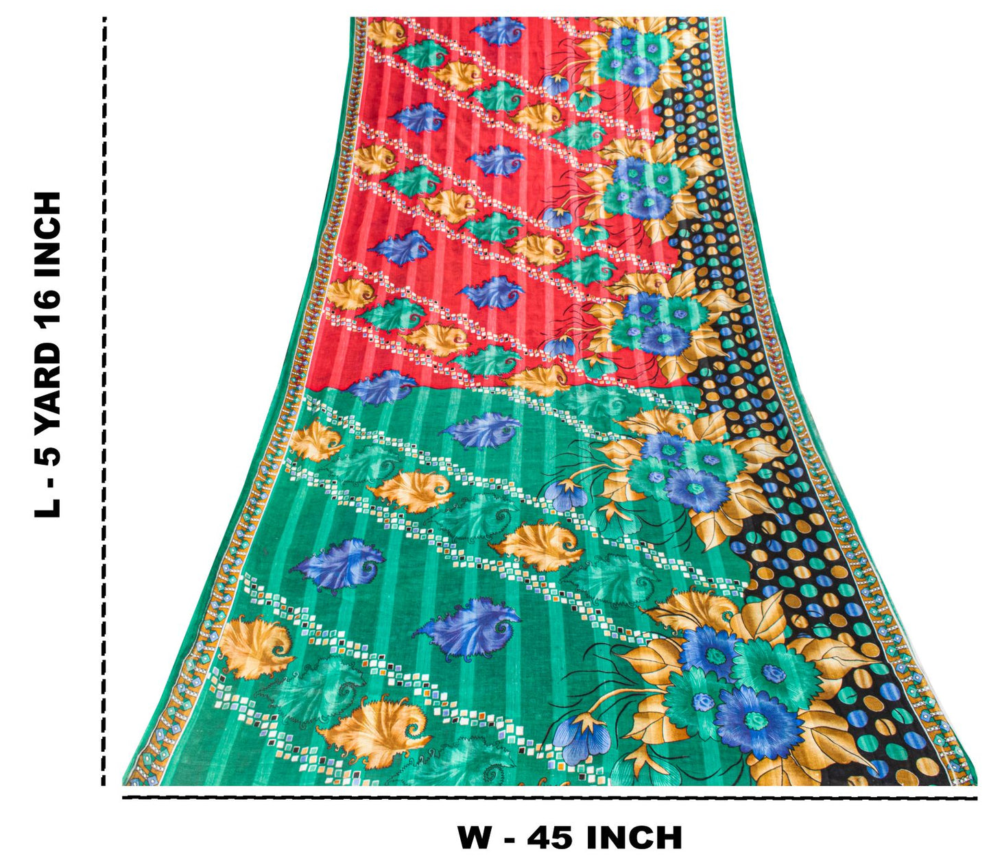 Sanskriti Vintage Saree Pink Pure Cotton Digital Printed Sari 5+YD Craft Fabric
