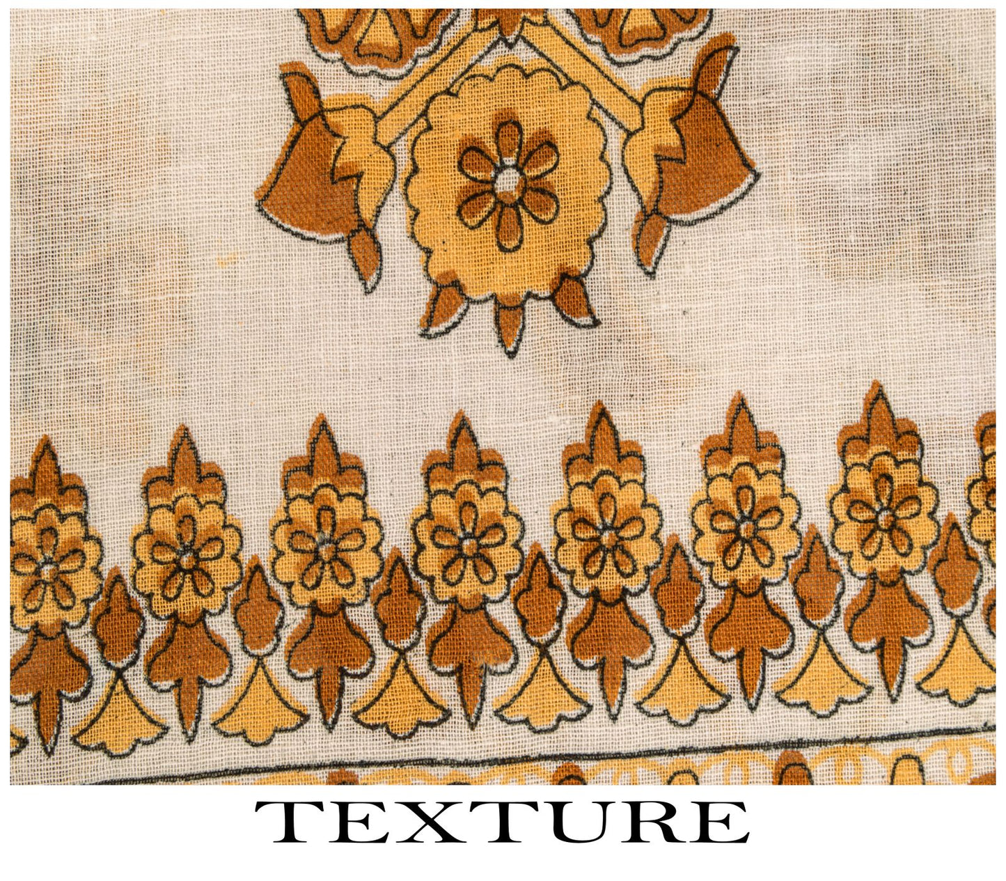 Sanskriti Vintage Saree White-Brown Pure Cotton Kalamkari Printed Sari 5YDFabric