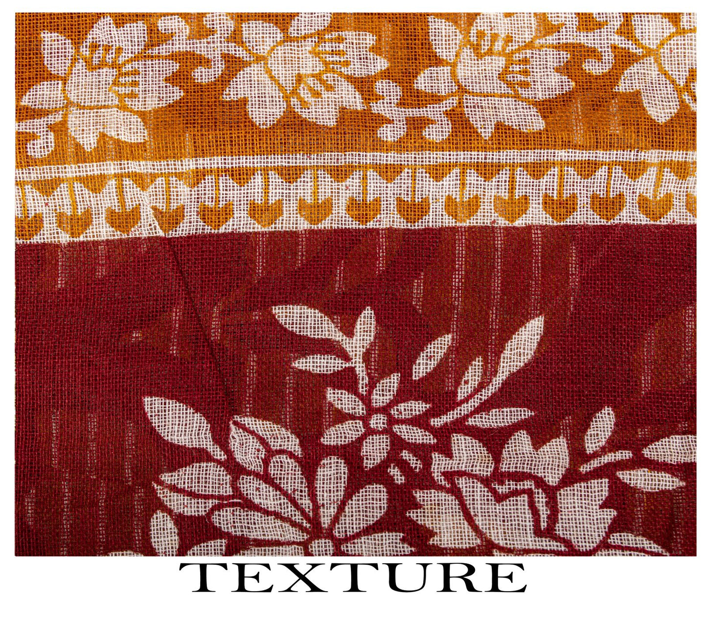 Sanskriti Vintage 8YD Saree Fabric Red Pure Cotton Floral Printed Indian Sari