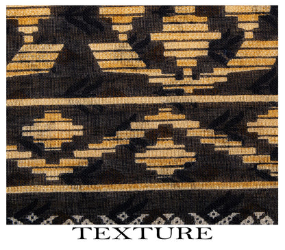 Sanskriti Vintage Saree Cream-Black Pure Cotton Floral Printed Sari 5.5+YDFabric