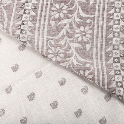 Sanskriti Vintage Saree White Pure Cotton Sanganeri Block Print Sari 5+YD Fabric