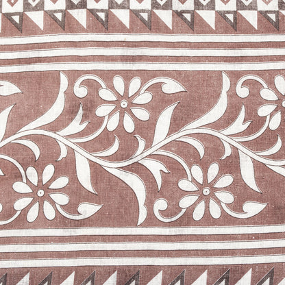 Sanskriti Vintage Saree White Pure Cotton Sanganeri Block Print Sari 5+YD Fabric