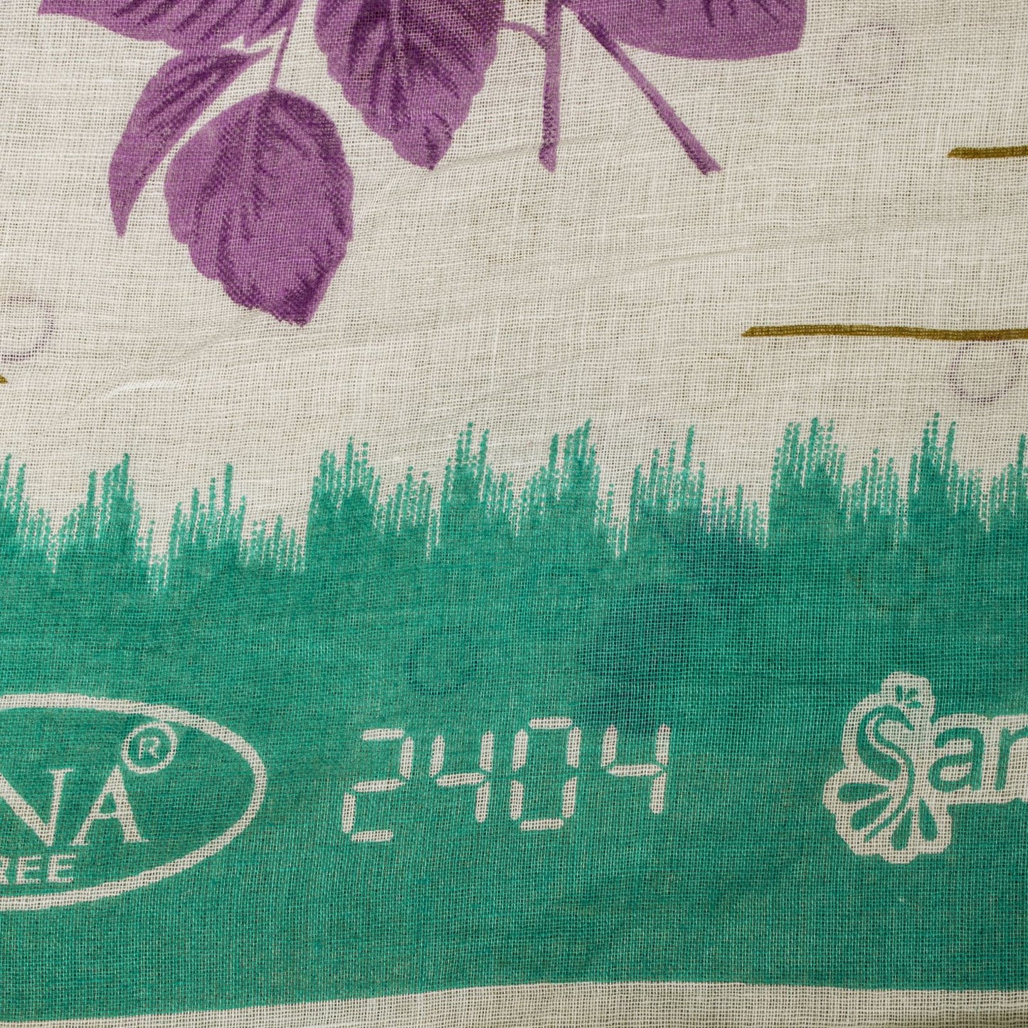 Sanskriti Vintage Saree White-Green Pure Cotton Digital Printed Sari 5+YD Fabric