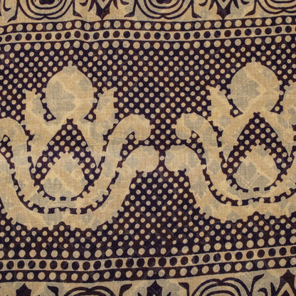 Sanskriti Vintage Saree Yellow Pure Cotton Patola Ikat Print Sari 5.5+YD Fabric
