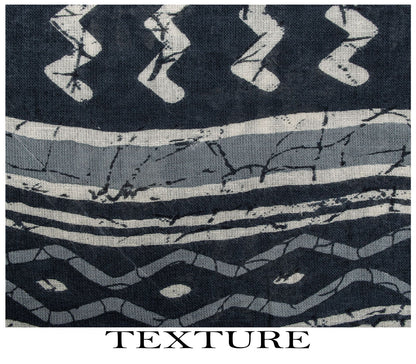 Sanskriti Vintage Saree Blue 100% Pure Cotton Block-Batik Print Sari 5+YD Fabric