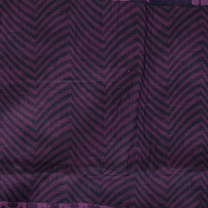 Sanskriti Vintage Saree Violet Pure Cotton Floral Printed Sari 5YD Craft Fabric
