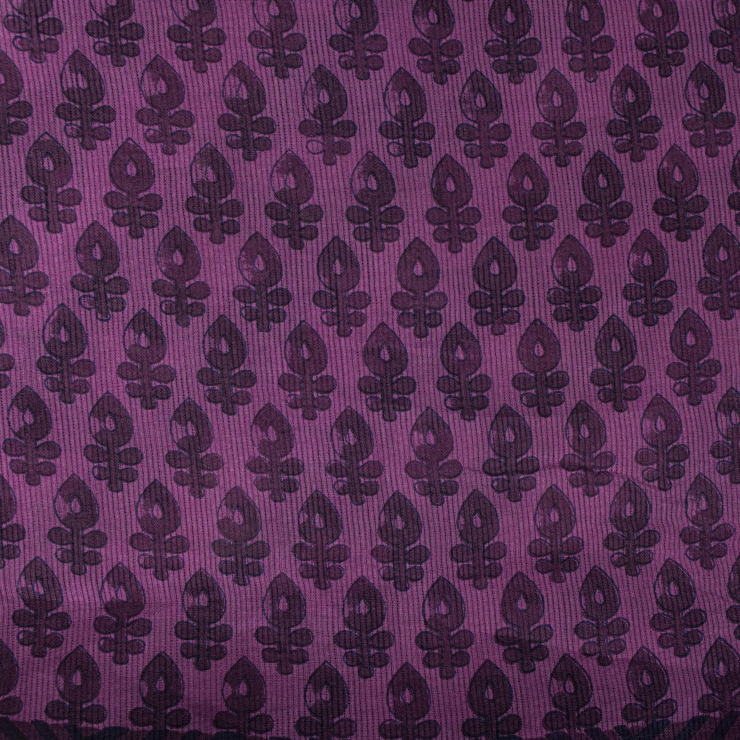 Sanskriti Vintage Saree Violet Pure Cotton Floral Printed Sari 5YD Craft Fabric