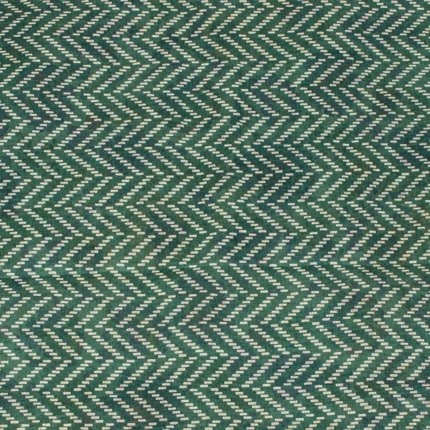 Sanskriti Vintage Saree Beige-Green Pure Cotton Floral Print Sari 5.5+Yard Craft
