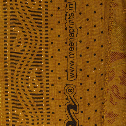 Sanskriti Vintage Saree Yellow 100%Pure Cotton Floral Printed Sari 5+Yard Craft Fabric