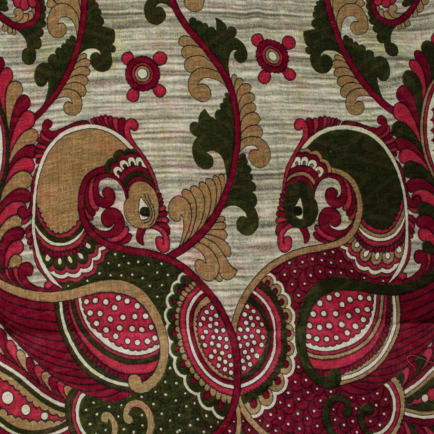 Sanskriti Vintage Saree Green Pure Cotton Kalamkari-Sambhalpuri Ikat Print Sari