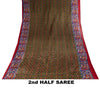 Sanskriti Vintage Saree Green Pure Cotton Kalamkari-Sambhalpuri Ikat Print Sari