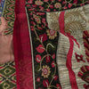 Sanskriti Vintage Saree Green Pure Cotton Kalamkari-Sambhalpuri Ikat Print Sari