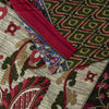 Sanskriti Vintage Saree Green Pure Cotton Kalamkari-Sambhalpuri Ikat Print Sari