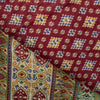 Sanskriti Vintage Saree Red Pure Cotton Patan Patola Gujrat Ikat Print Sari 5+YD