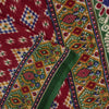 Sanskriti Vintage Saree Red Pure Cotton Patan Patola Gujrat Ikat Print Sari 5+YD
