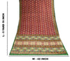 Sanskriti Vintage Saree Red Pure Cotton Patan Patola Gujrat Ikat Print Sari 5+YD