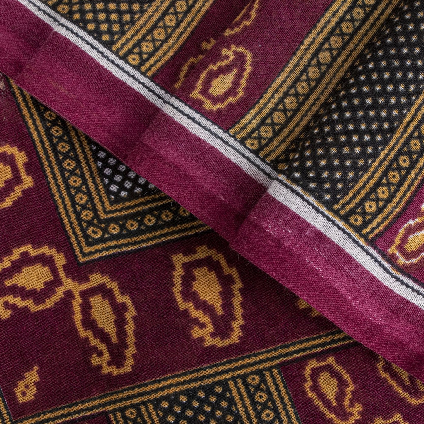 Sanskriti Vintage Dark Red Soft Pure Cotton Saree Leaf Printed Sari 5+YD Fabric