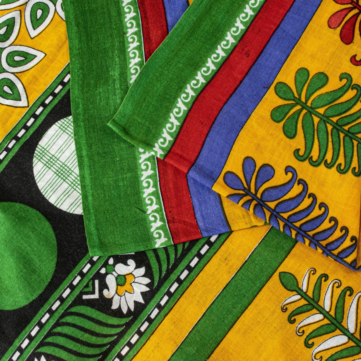 Sanskriti Vintage Saree Green Soft Pure Cotton Floral Printed Sari 5+YD Fabric