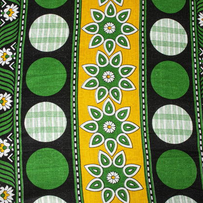 Sanskriti Vintage Saree Green Soft Pure Cotton Floral Printed Sari 5+YD Fabric