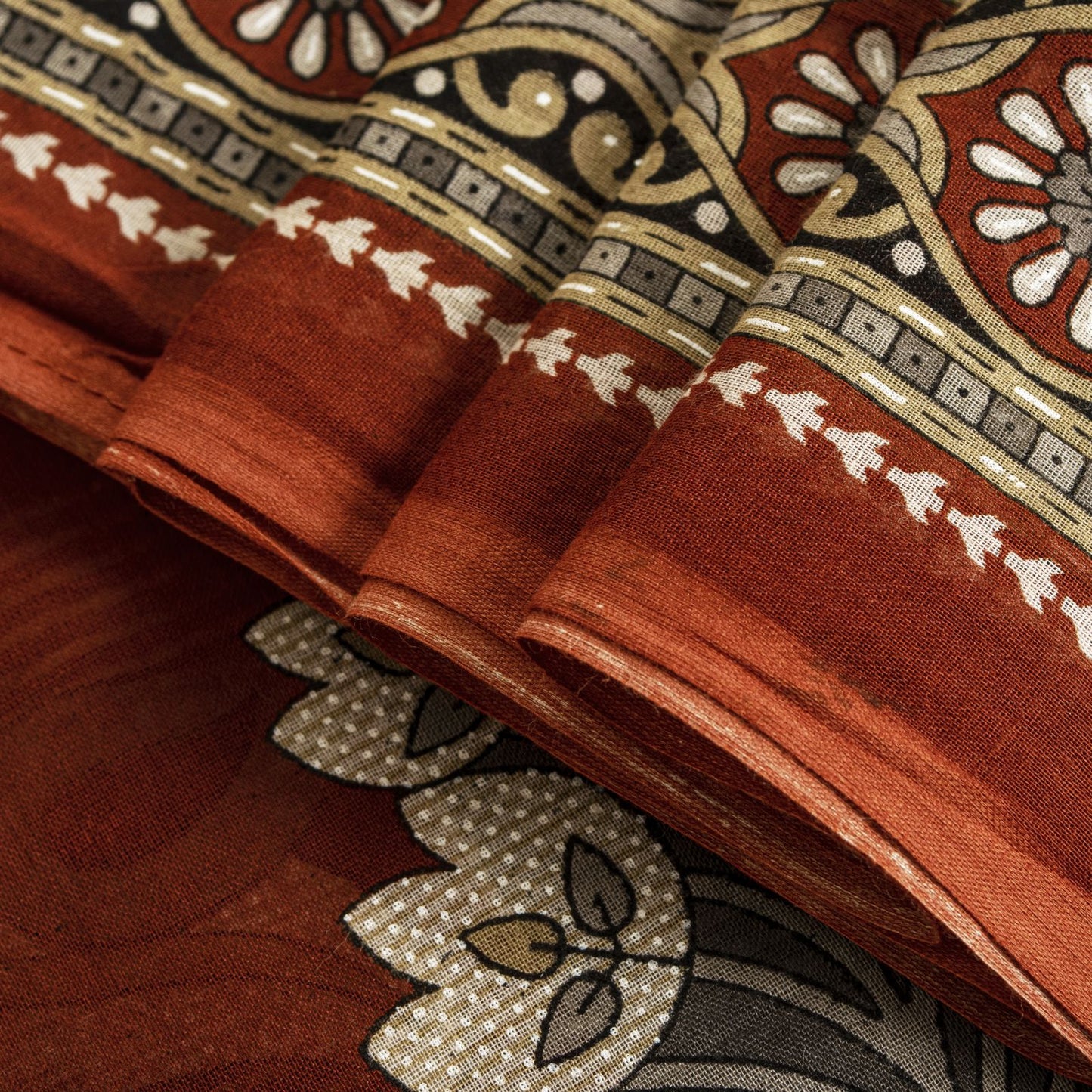 Sanskriti Vintage Gray-Brown Pure Cotton Saree Printed Sari 5+YD Craft Fabric