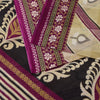 Sanskriti Vintage Beige-Purple Pure Cotton Saree Leaf Print Sari 5.5YD Fabric