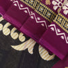 Sanskriti Vintage Beige-Purple Pure Cotton Saree Leaf Print Sari 5.5YD Fabric