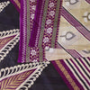 Sanskriti Vintage Beige-Purple Pure Cotton Saree Leaf Print Sari 5.5YD Fabric