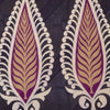 Sanskriti Vintage Beige-Purple Pure Cotton Saree Leaf Print Sari 5.5YD Fabric