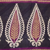 Sanskriti Vintage Beige-Purple Pure Cotton Saree Leaf Print Sari 5.5YD Fabric