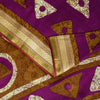 Sanskriti Vintage Purple Pure Cotton Saree Geometric Batik Print Sari 5.5Y Craft