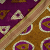 Sanskriti Vintage Purple Pure Cotton Saree Geometric Batik Print Sari 5.5Y Craft