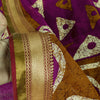 Sanskriti Vintage Purple Pure Cotton Saree Geometric Batik Print Sari 5.5Y Craft