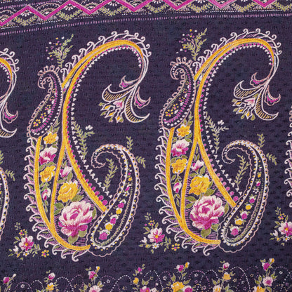 Sanskriti Vintage Pink Pure Cotton Woven Saree Floral Paisley Print Sari 5.5YD
