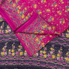 Sanskriti Vintage Pink Pure Cotton Woven Saree Floral Paisley Print Sari 5.5YD