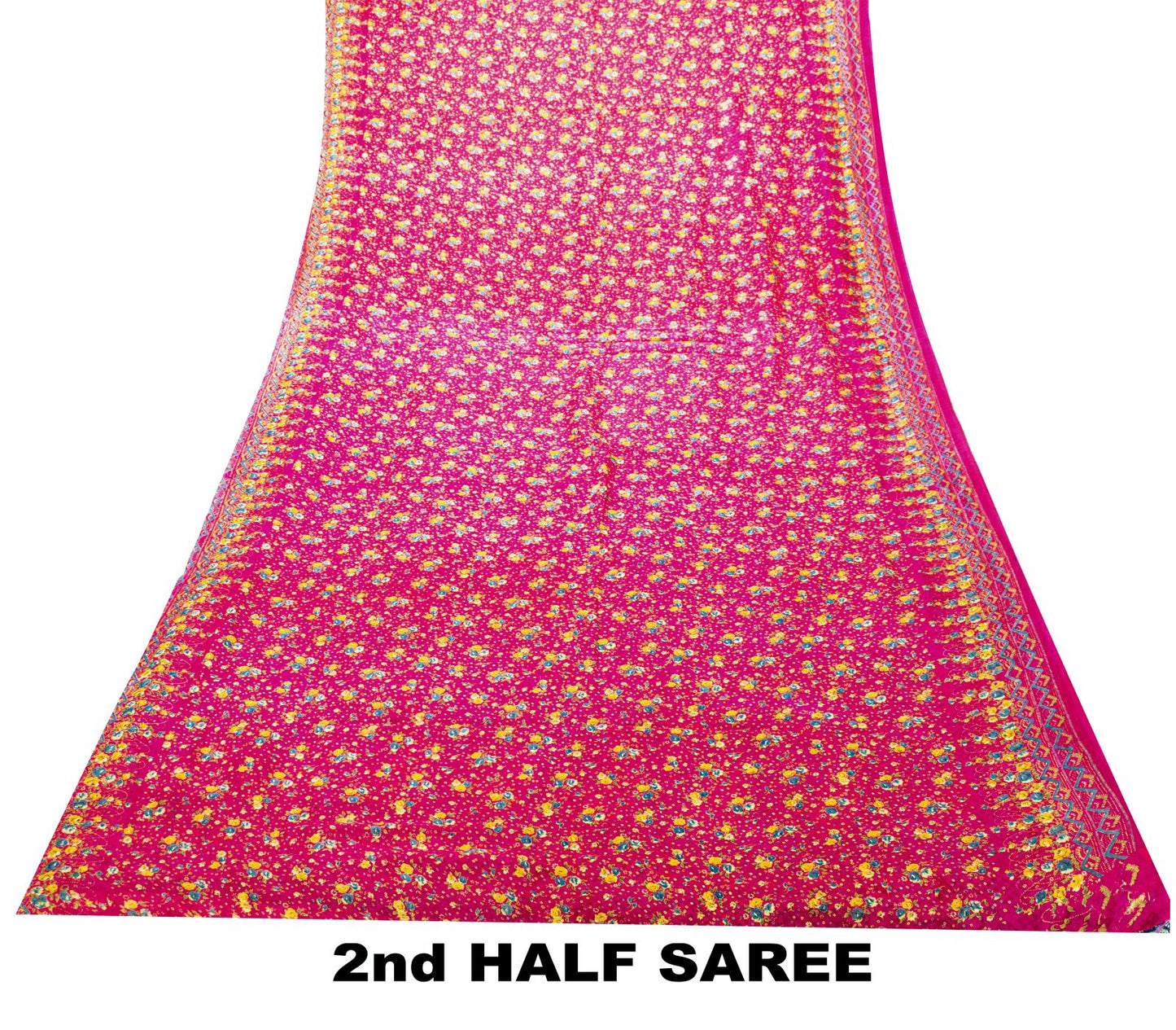 Sanskriti Vintage Pink Pure Cotton Woven Saree Floral Paisley Print Sari 5.5YD