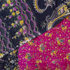 Sanskriti Vintage Pink Pure Cotton Woven Saree Floral Paisley Print Sari 5.5YD