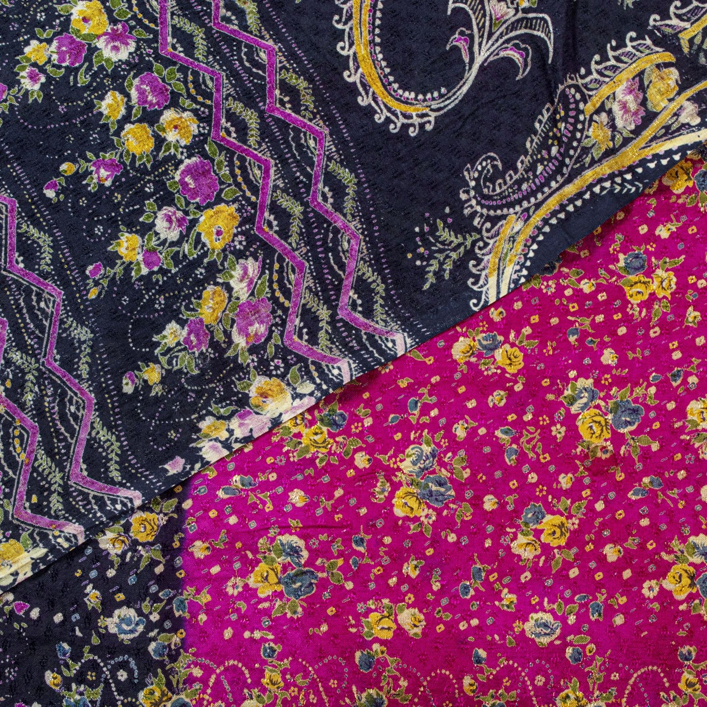 Sanskriti Vintage Pink Pure Cotton Woven Saree Floral Paisley Print Sari 5.5YD