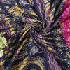 Sanskriti Vintage Pink Pure Cotton Woven Saree Floral Paisley Print Sari 5.5YD
