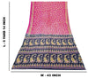 Sanskriti Vintage Pink Pure Cotton Woven Saree Floral Paisley Print Sari 5.5YD