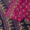 Sanskriti Vintage Pink Pure Cotton Woven Saree Floral Paisley Print Sari 5.5YD